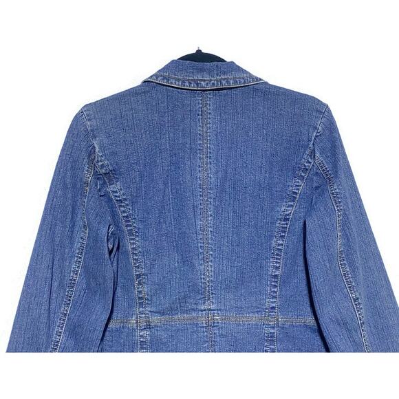 St Johns Bay Blue Jean Jacket Youth Girl's Size Petite Large Button Up - Picture 5 of 7
